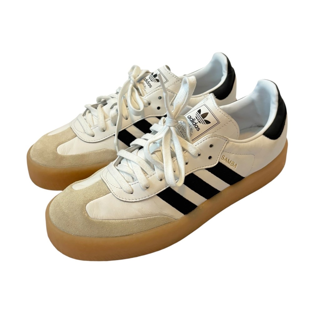 Adidas Sambae Women's White Black Gum Platform Sneakers Size 11